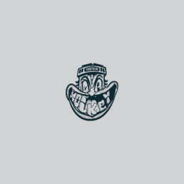 Stylized dark teal skull mascot with tentacles and a helmet crest reading 'FOURTHLINE'.