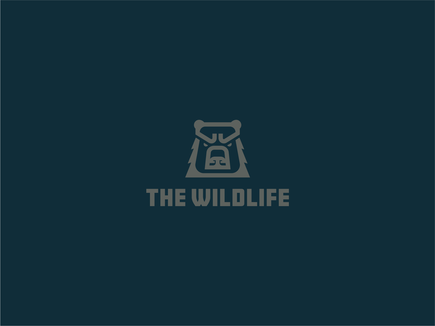 Sleek, minimalist bear logo for sale featuring a geometric bear face, perfect for branding and outdoor businesses.