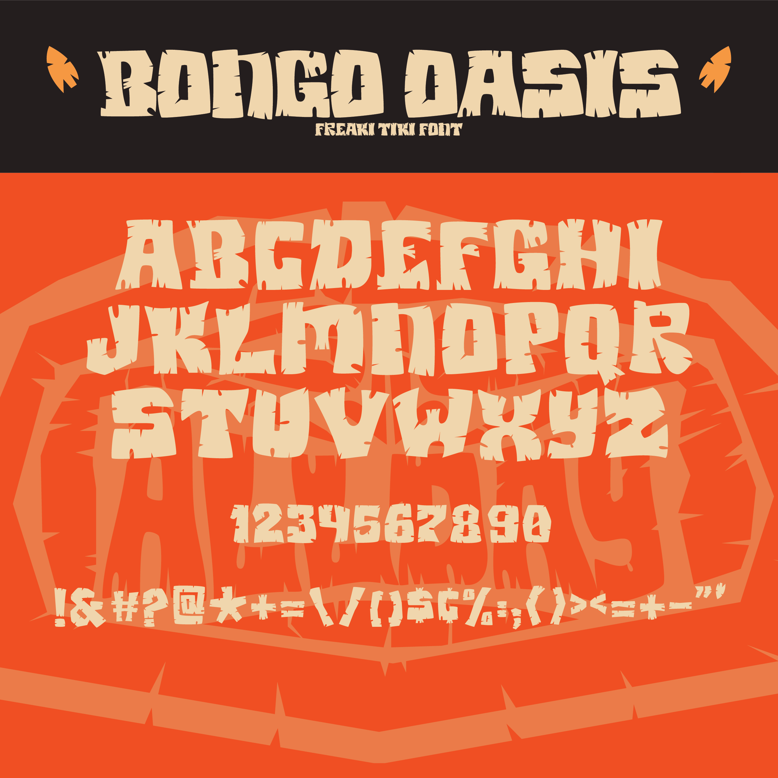 Bongo Oasis tiki display font by Bend Industries – tropical inspired typeface