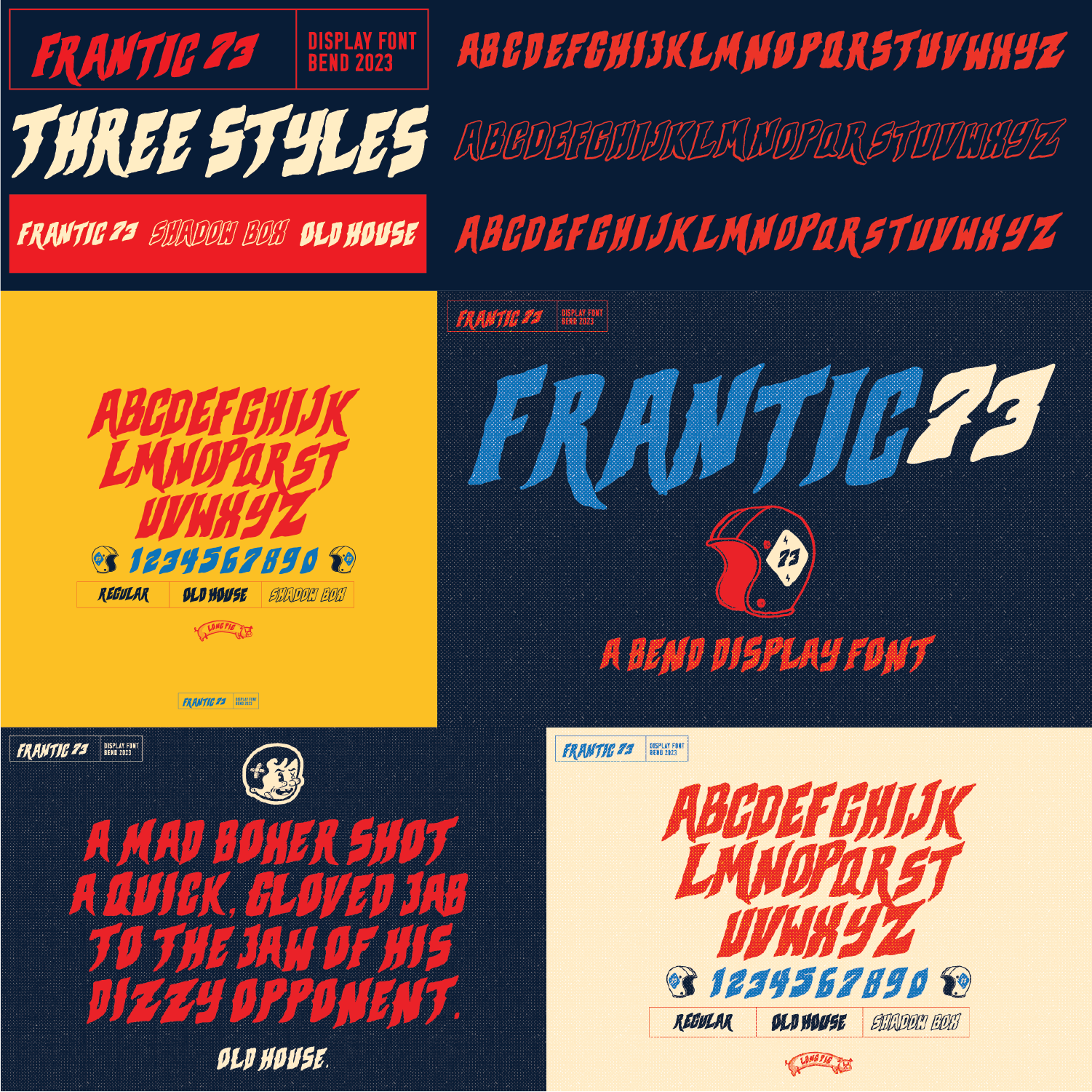Bend Industries Font Pack 1 A curated collection of four original typefaces—Ellenvale, Playblock, Penhorn Park, and Frantic73—each crafted to bring a bold, creative edge to your next project. From playful and retro to expressive and experimental, this pack is built for designers who want their typography to stand out. Perfect for branding, packaging, posters, and creative storytelling.