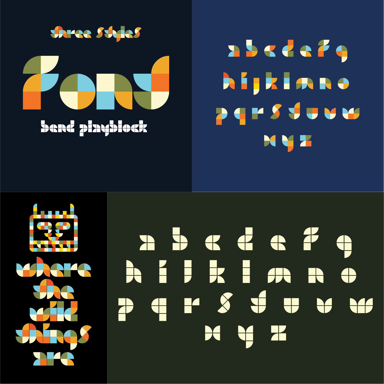 Bend Industries Font Pack 1 A curated collection of four original typefaces—Ellenvale, Playblock, Penhorn Park, and Frantic73—each crafted to bring a bold, creative edge to your next project. From playful and retro to expressive and experimental, this pack is built for designers who want their typography to stand out. Perfect for branding, packaging, posters, and creative storytelling.